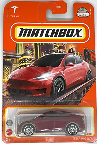 Hot Wheels Matchbox 2022 - Tesla Model Y rojo miniatura 1