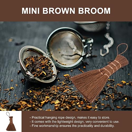 YARNOW Strohbesen Reisstrohbesen Kehrbesen Handgemachte Natürliche Bambus Mini Besen Staubbesen für Reinigung Werkzeug Zuhause Büro Chinesische Teehaus Tee Zeremonie Zubehör