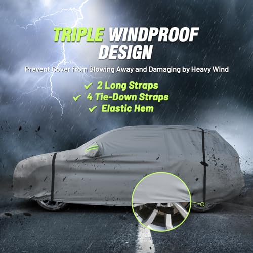 Favoto SUV Car Cover Waterproof All Weather for Automobiles 6 Layers