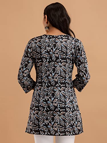 Image of feranoid Women Cotton Printed Straight Short Kurti