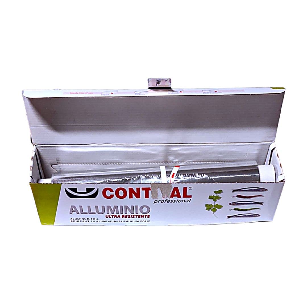 Rotolo Alluminio per Alimenti 100 metri Ultra Resistente Professionale 9 Rotoli con Taglierina per Cucina