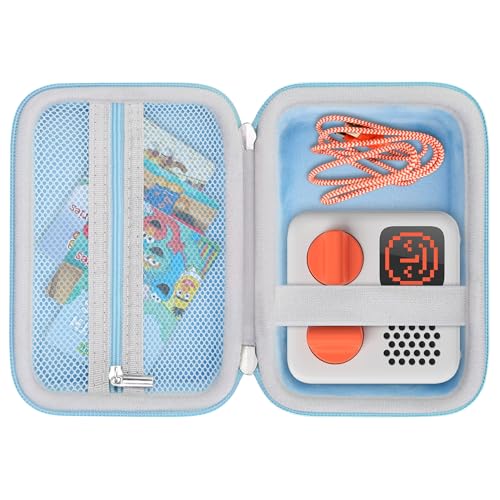 RAIALL Carrying Case for Yoto Mini (2024 Edition) Kids Bluetooth Audio Player, Mini Radio Player Hard Holder, Card Travel Case Bag Fits Children's Audiobook Cards and Cable, Blue