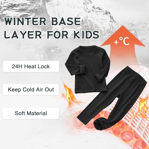 American Trends Girls Thermal Underwear Set Kids Thermals Top and Bottom Set Base Layer for Cold weather/skiing3