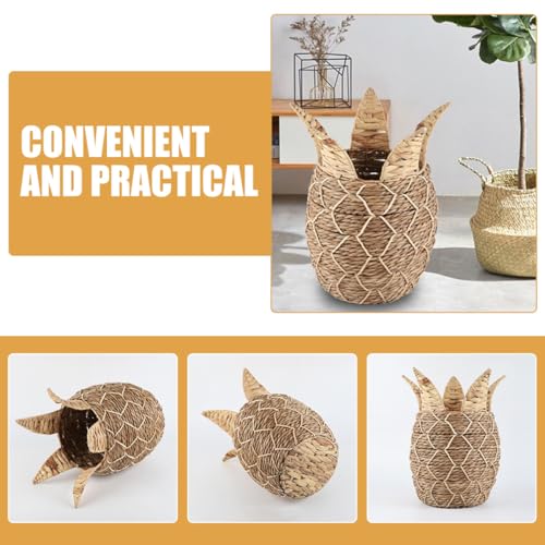Panier de rangement tressé d'ananas pour organiser votre bureau
