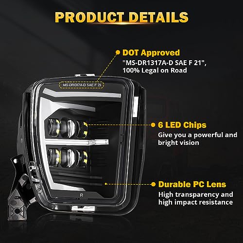Image of Auxbeam New Upgraded LED Fog Lights Replacement for Dodge Ram 1500 2013 2014 2015 2016 2017 2018 Front Fog Lamp with DRL, Black, DOT Approved