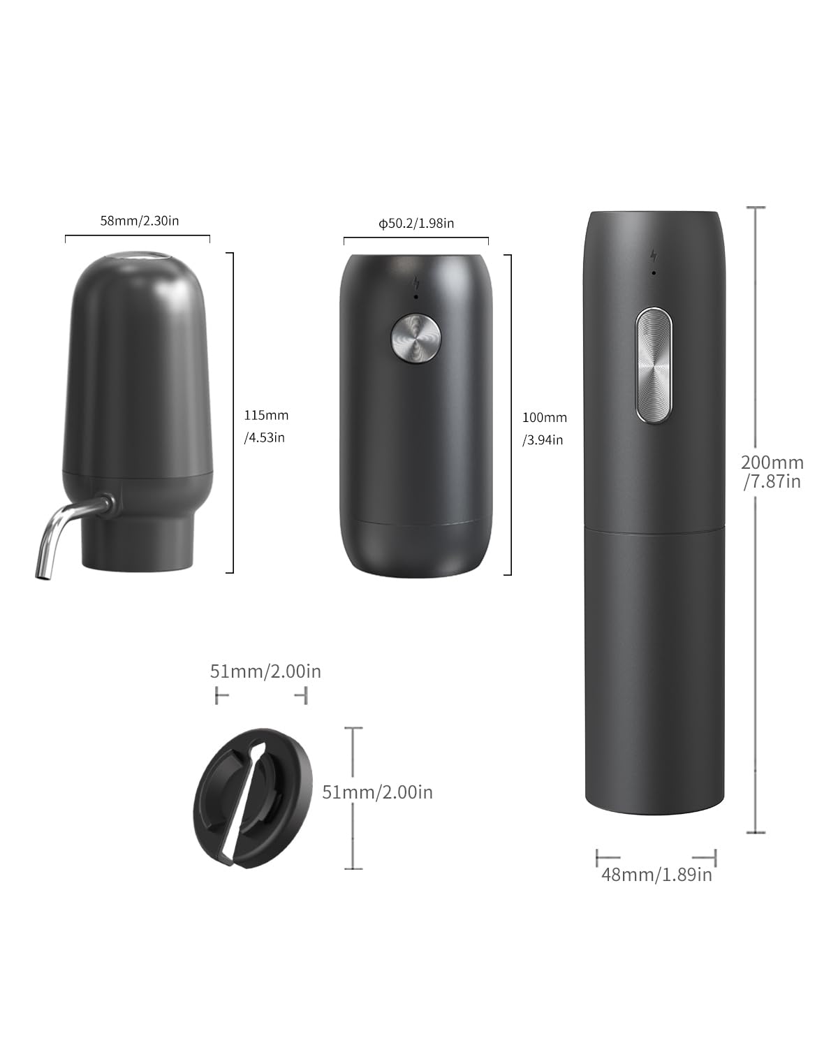 Juego de abridor eléctrico de botellas de vino recargable 5 en 1 con cortador de aluminio, abridor de vino eléctrico, aireador y vertedor de vino eléctrico 2 en 1, tapón de vino al vacío 9