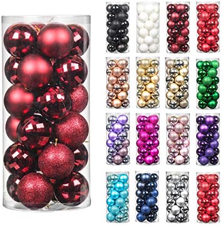 Jusdreen 41pcs Christmas Balls Ornaments for Xmas Tree Shatterproof Christmas Tree Hanging Balls Decoration for Holiday Party Baubles Set with Hang Rope 1.57"(Champagne 40mm)