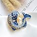 Cute Blue Fish Brooches Koi Fish Enamel Lapel Brooch Pin Fashion Pearl Lovely Brooches Golden Tone Ocean Animal Crystal Lapel Pin for Women Girl (Blue Fish)