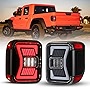 Nixon Offroad LED Tail Lights for 2019 2020 2021 2022 JEEP Gladiator JT, Gladiator Taillights Assembly w/ Led Sequential Turn Signals/ DRL/ Brake/ Reverse Lights, Left + Right Sides (Clear)