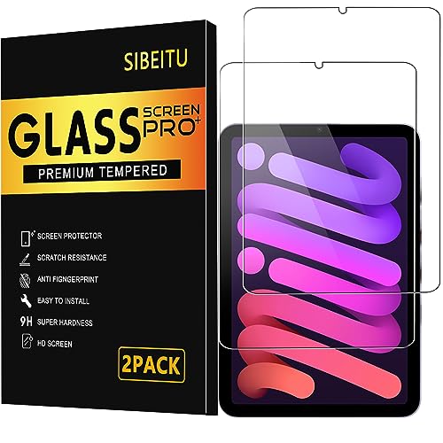 SIBEITU Screen Protector for iPad Mini 6th Generation, 9H Hardness Tempered Glass Film Guard 8.3 inch (2 Pack)