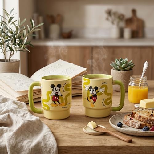Image of Clay Craft - Official Mickey Mouse Print, Fine Ceramic Coffee Mug, 500 Ml | Cartoon Character Gift Mug for Kids & Adults | Microwave & Dishwasher Safe | Disney Licensed