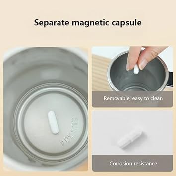 Automatic Magnetic Stirring Coffee Mug, Self Stirring Coffee Mug, Rechargeable Magnetic Stirring Cup, Electric Mixing Mug, Stainless Steel Self Stirring Cup with Lid for Coffee Milk Cocoa (White).