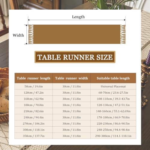 Chemin de table rustique en lin coton noir de 240cm avec bords ajourés