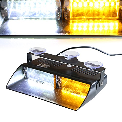 T Tocas 16 LED Alta Intensidad Derecho Aplicación de advertencia blitzl euchten para portaequipajes coche camión Interior Techo/Dash y parabrisas, con ventosas