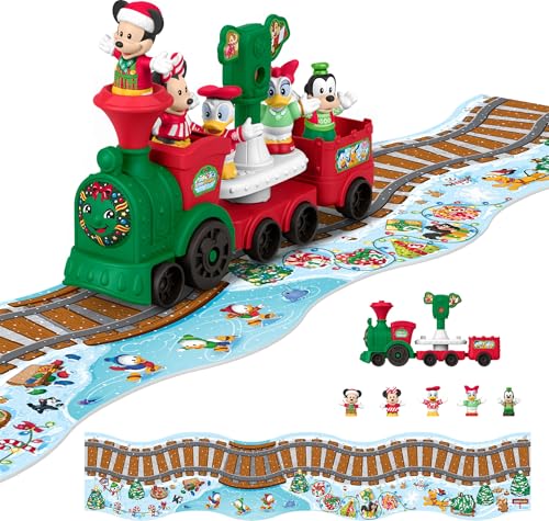 Fisher-Price Little People Disney Jr Musical Christmas Train Toy | Playset & 5 Figures Incl Mickey & Minnie, 45-inch Playmat, Toddlers & Kids Ages 18+ Months (Amazon Exclusive) - image 1
