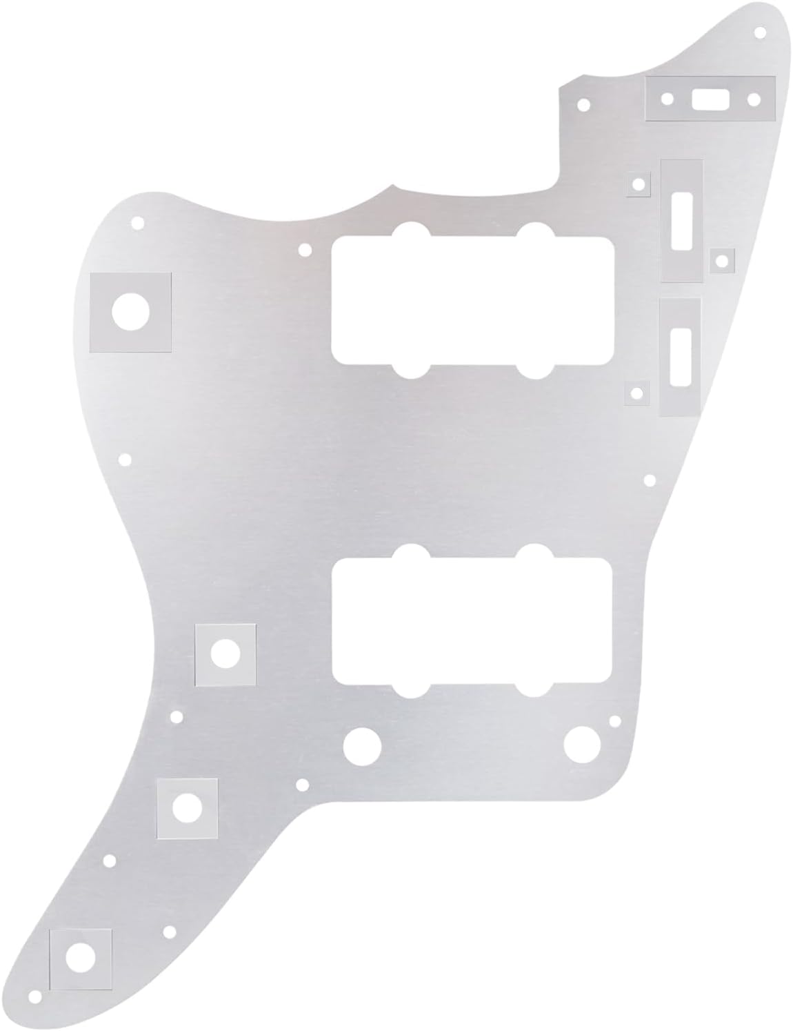 Banworks CNC Processed Aluminum Vintage 60s JM Pickguard 1 Ply 13-Hole Straight Edge Guitar Pickguard Scratch Plate for Fender Ultra Jazzmaster JM Guitars JT/HB-14 Silver