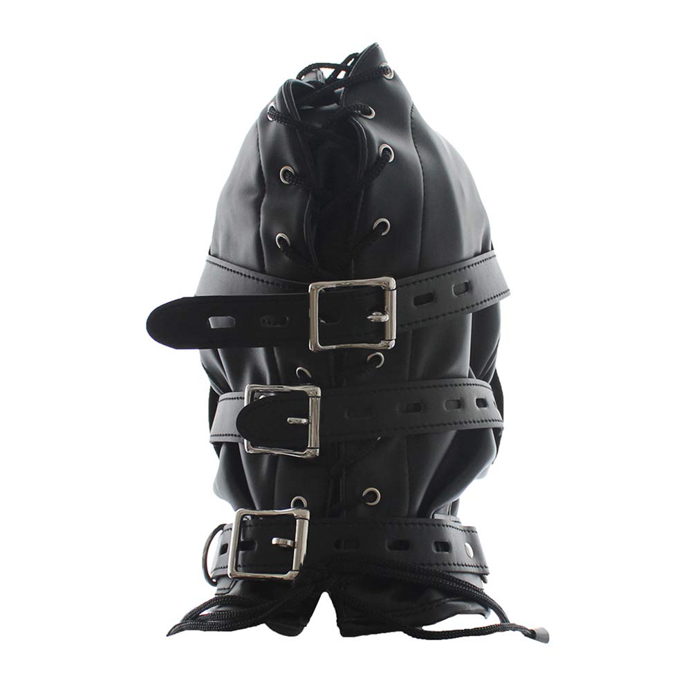 Roluck Masque de bondage avec gode bouche bâillon 3 serrure masque de tête SM réglable pour couple fétiche jouet sexuel (S)
