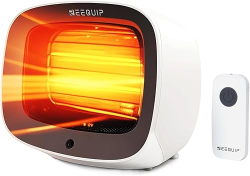 Calentador de espacio con control remoto magnético, 1200 W de cerámica PTC, calentamiento rápido con protección contra sobrecalentamiento y vuelco,