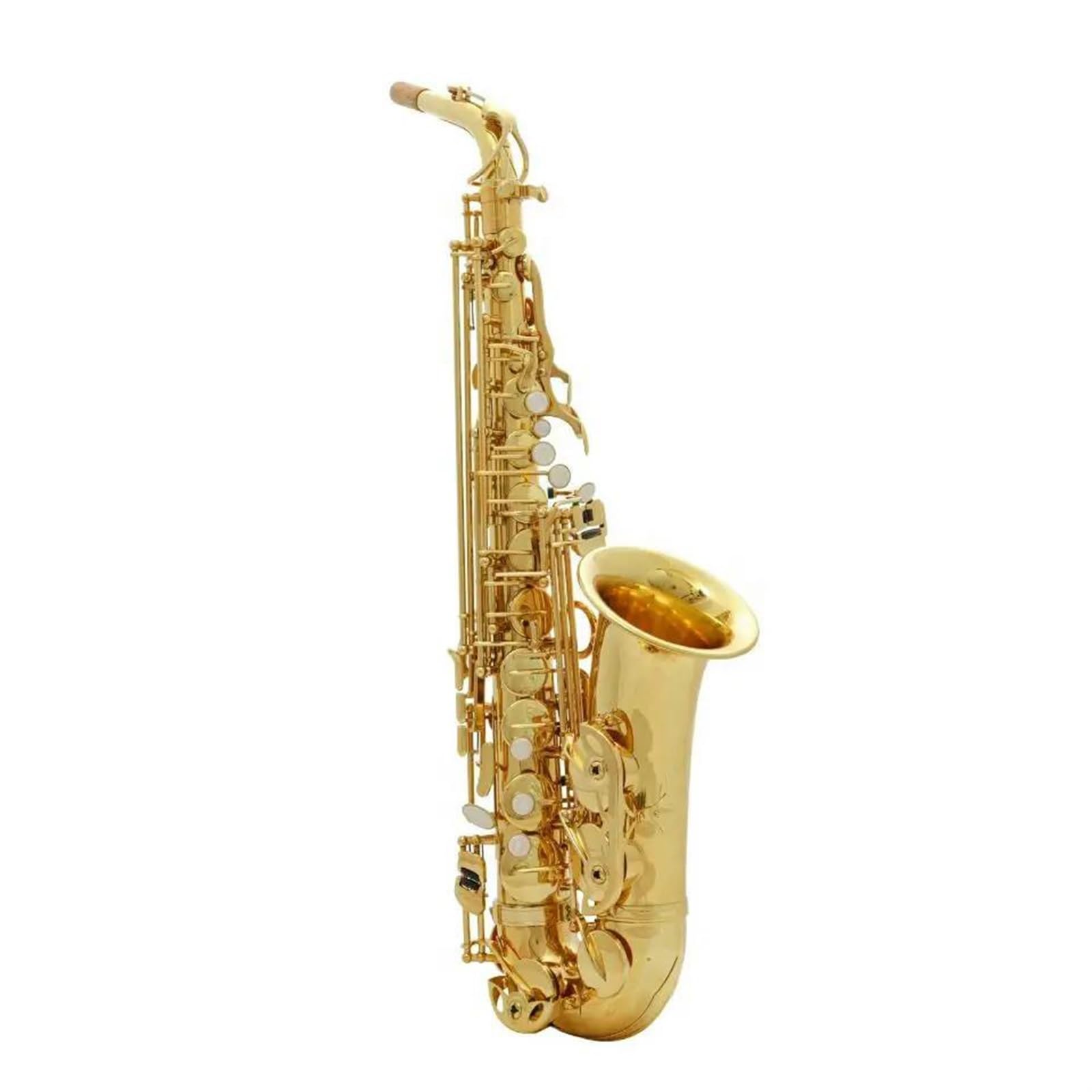Saksofon Saksofon altowy Mosiądz Eb Złoty lakier saksofonowy Instrument muzyczny z akcesoriami do futerału (Color : Leather bag)