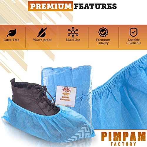 PimPam Factory Einweg-Überschuhe für empfindliche Schuhe – Einweg-Überschuhe Wasserdicht, hypoallergen und geruchsneutral – Rutschfest - Atmungsaktiv und Anpassungsfähig – 100 Stück