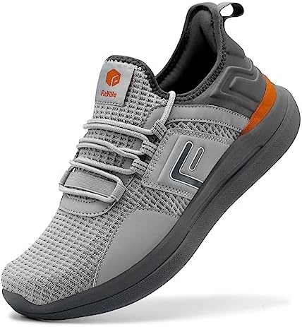 FitVille Wide Sneakers for Men Road Running Athletic Shoes with Wide Toe Box - Fresh Core (Gray, 13.5 Wide)