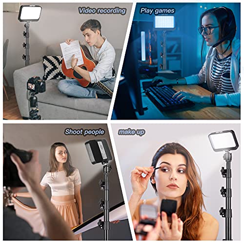 Ubeesize Led Video Light Kit, 2Pcs Dimmable Continuous Portable Photography Lighting With Adjustable Tripod Stand & Color Filters For Tabletop/Low-Angle Shooting, For Zoom, Game Streaming, Youtube #TOP1