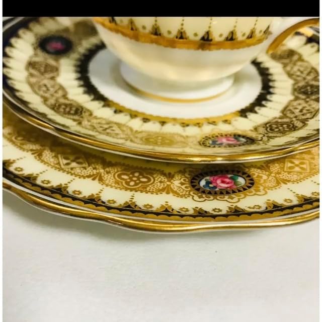 cauldon コウルドン フラワー窓絵 金彩 トリオ 【コウルドン】1920年代