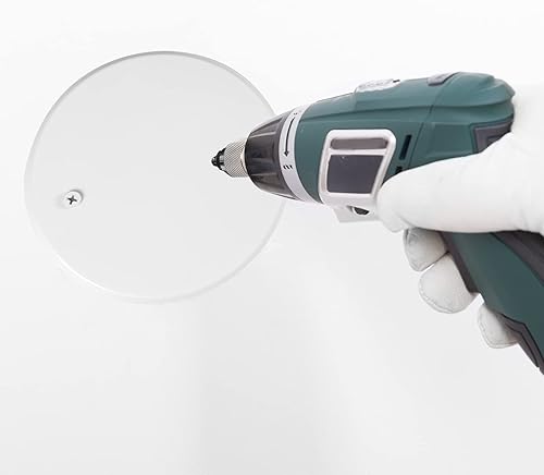 Miniatura 5 de Paquete de 8 placas de techo de 5 pulgadas, cubierta eléctrica plana y redonda, placa de pared circular en blanco con tornillos, cubierta de tapa