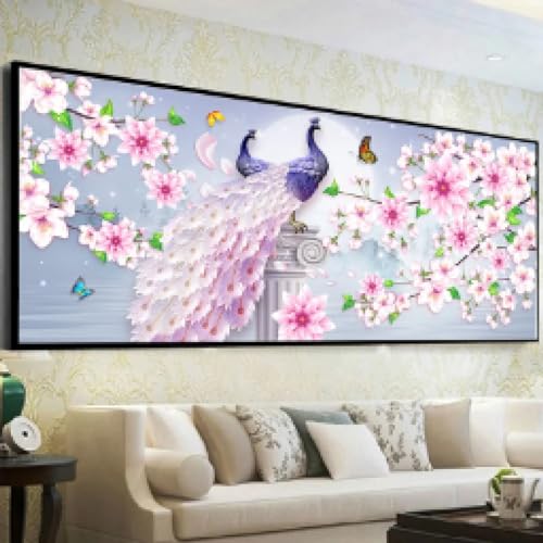 Peinture murale décor à la maison fleur rose paon 30x60cm
