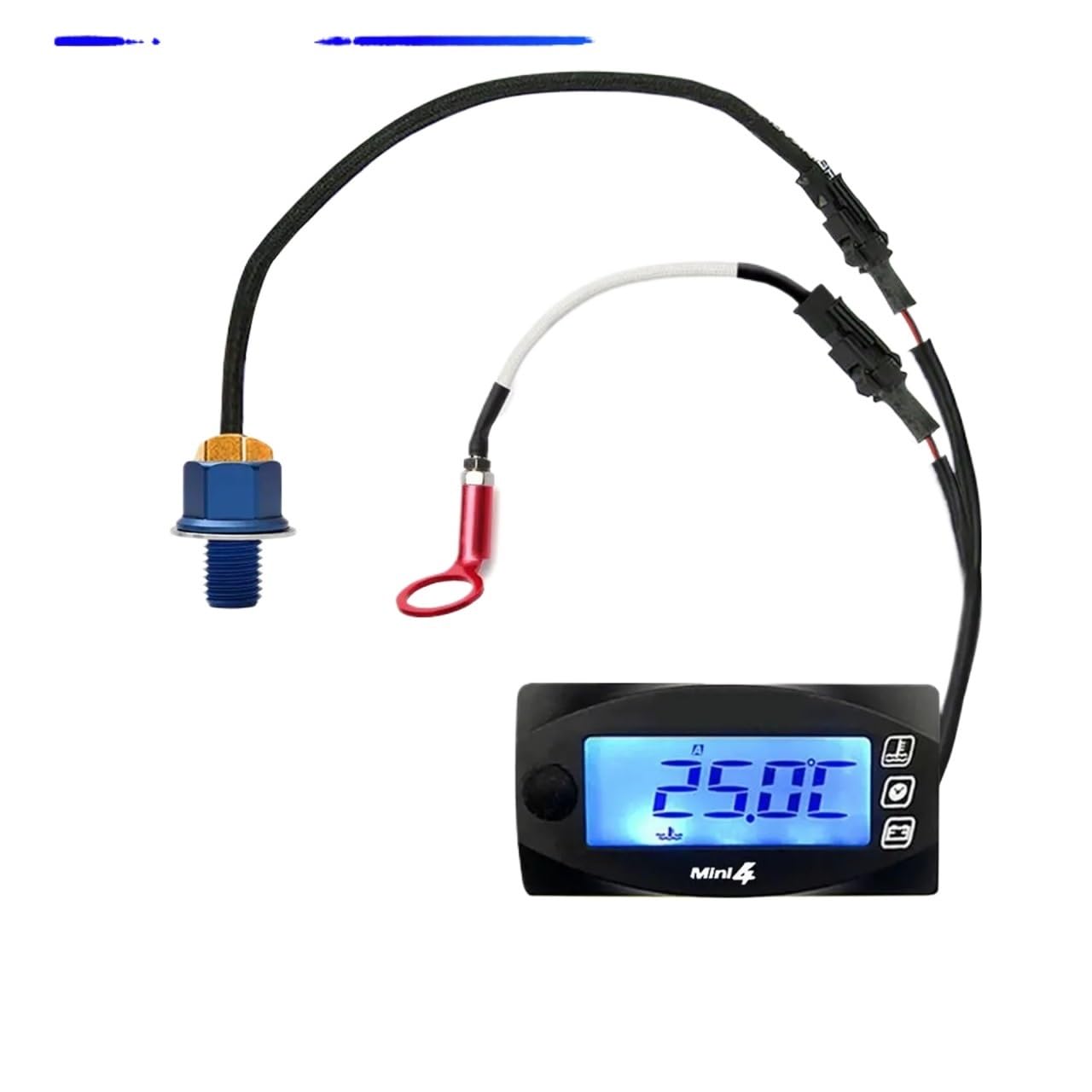 Koso Motorcycle Fit For Mini 4 DUAL TEMP METER Cylinder Temperature Oil Temperature Sensor V Time Square Gauge(4 in 1-14mm-M20x1.0)