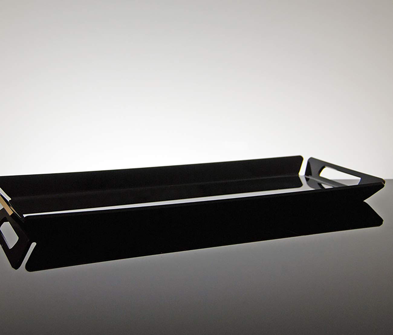 Set Composto da 4 vassoi per aperitivi, Tapas e Snack in Cristallo Acrilico Clover Colore Nero