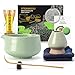 TEANAGOO Matcha Set| Matcha Besen|Matcha Tea Set | Matcha Schale| Matcha Whisk,Schaufel, Sieb, Matcha-Besenhalter, Matcha-Besenst&auml;nder-7 St&uuml;ck MatchaTee Sets, Ausguss Lt.gr&uuml;n mit