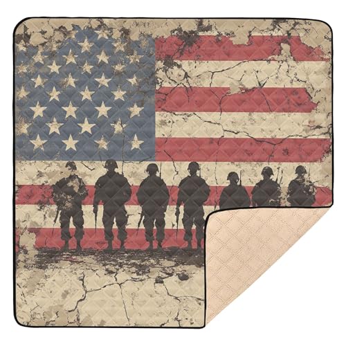 Alfombra de juego suave y gruesa para el Día de los Veteranos de la Guerra de Vietnam Nacional de Vietnam, tapete de actividades para sala de juegos portátil para bebés pequeños, 50 x 50 pulgadas