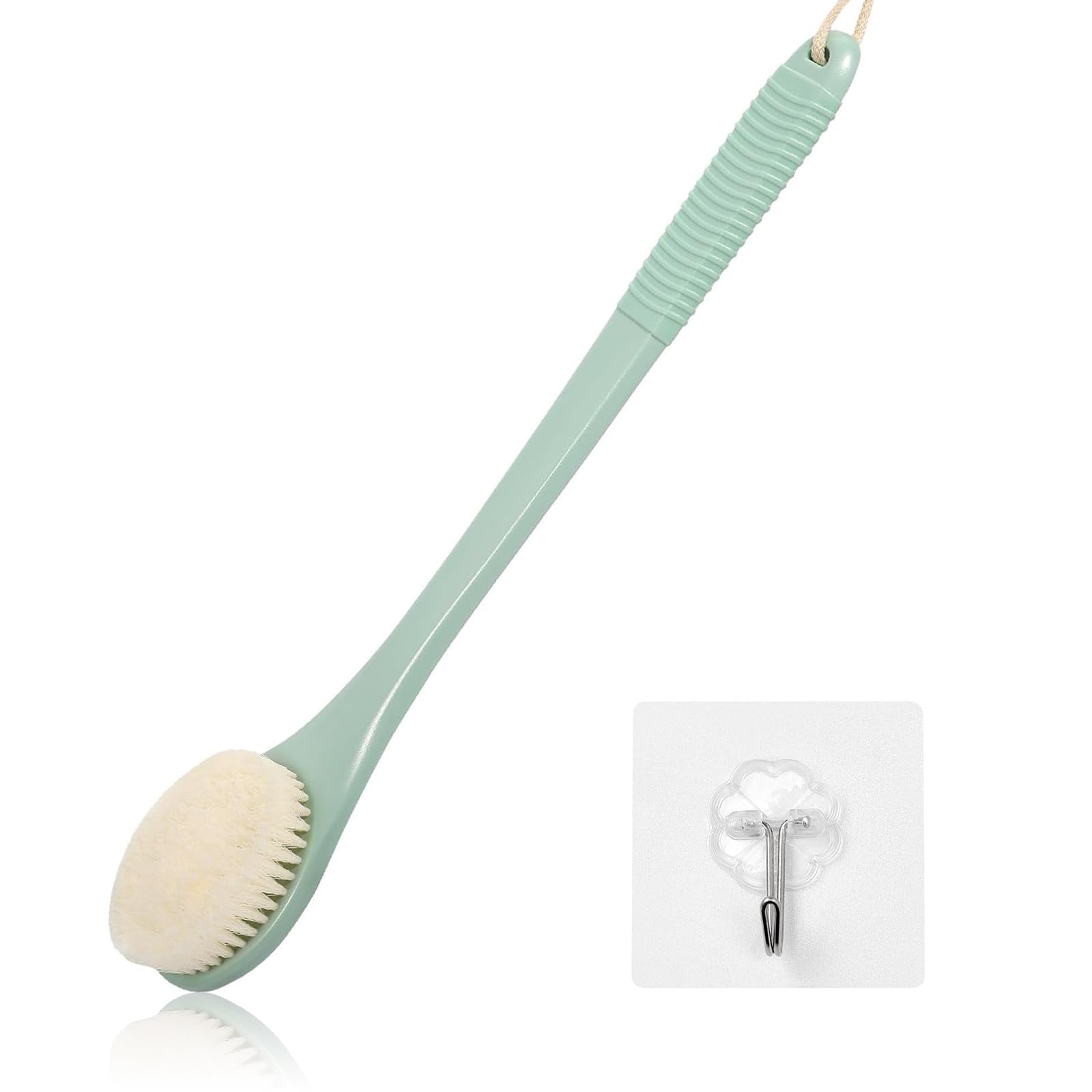ROLIZOE 17-Inch Back Scrubber for Shower Anti-Slip Exfoliating Body Brush for Bath Gentle Back Brush for Shower for Men and Women