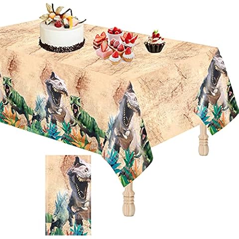 Dino Tischdecke, Tischdecke aus Kunststoff PVC Rechteckig Tischdecke Dinosaurier Party Zubehör Cover