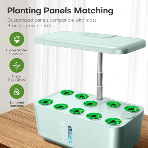 Image of Indoor Garden Hydroponics Growing System: 10 Pods Kit with LED | Plant Germination Kit Herb Vegetable Growth Lamp Countertop Hydroponic Planter Harvest Lettuce for Healthy-Living Enthusiasts