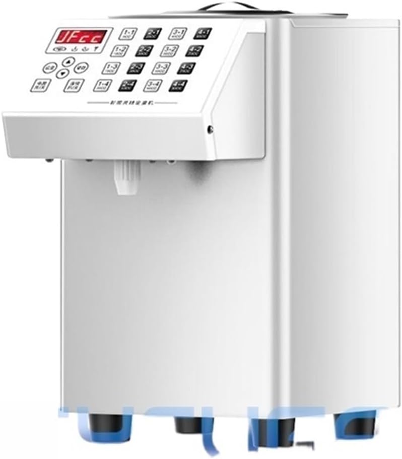 Fructose Dispenser, 8L/16L Automatic Sugar Machine 16-Button Smart Fructose Dispenser Container For Bubble Tea Shop, Quick & Accurate Syrup Control(8L White)