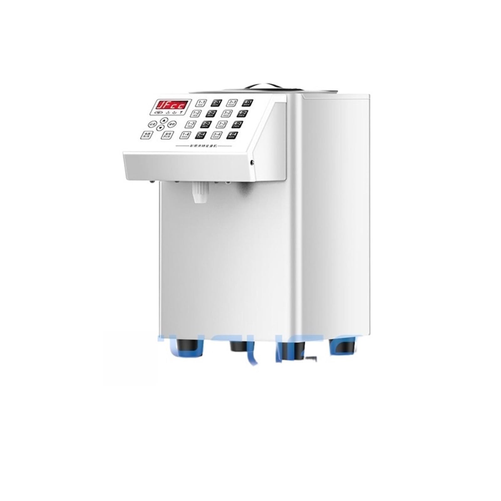 Fructose Dispenser, 8L/16L Automatic Sugar Machine 16-Button Smart Fructose Dispenser Container For Bubble Tea Shop, Quick & Accurate Syrup Control(8L White)