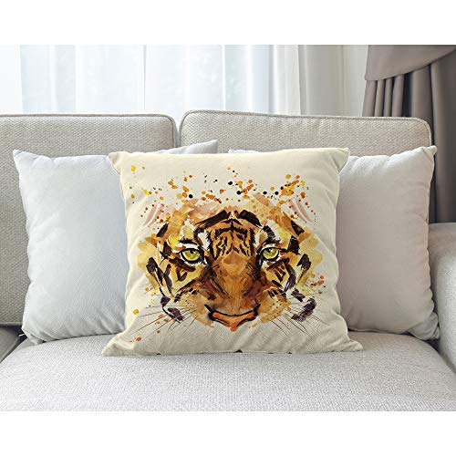 Moslion Tiger Pillow Home Decorative Throw Pillow Cover Case Tiger Eyes Cushion Cover Standard Pillow Cases For Men Women Girls Boys Sofa Bedroom Livingroom 18"X18",Multicolor #TOP2