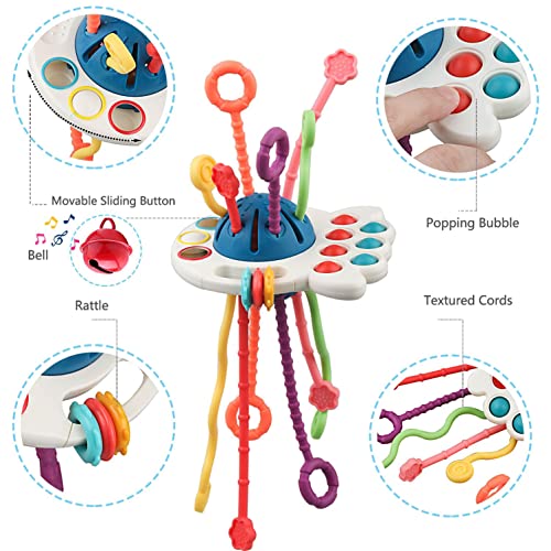 Baby Montessori Sensory Toys - Toddler Learning Activities Travel Pull String Toys - Fine Motor Skills Teething Toys - Gifts For 6 9 12 18 Month Age 1 2 3 One Two Year Old Boys Girls Infant Toys #TOP1