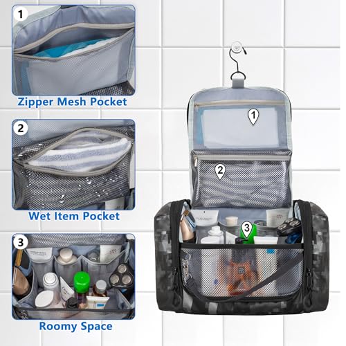Prokva Hanging Toiletry Bag for Men Tactical Dopp Kit Toiletry Travel Bag - Image 2