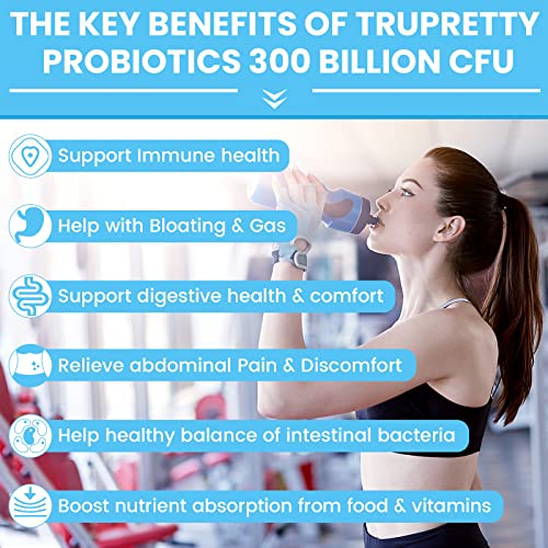 300 Billion Cfus 20 Strains Probiotics -Daily Probiotics For Women Men, Shelf Stable Probiotic Supplement With Prebiotic, Support Immune,Bloating Relief Constipation Gut Digestive Health,30 Packets #TOP4