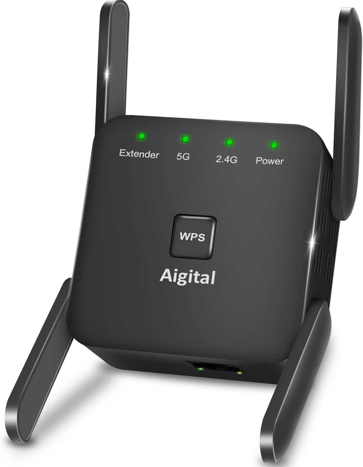 AC1200 Dual Band Wi-Fi Range Extender, Compact Wi-Fi Booster/ Repeater with 1 LAN Port and 4 External Antennas, Dual-Core CPU, Long Range Amplifier,1-Tap Setup,Works with Any Wi-Fi Router(2.4G+5GHz)