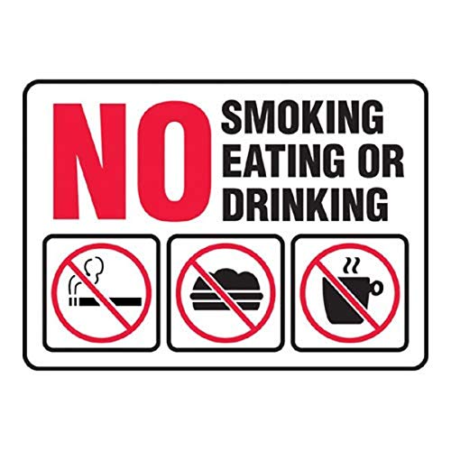 Panneau No Smoking Eating Or Drinking Accuform 7x10