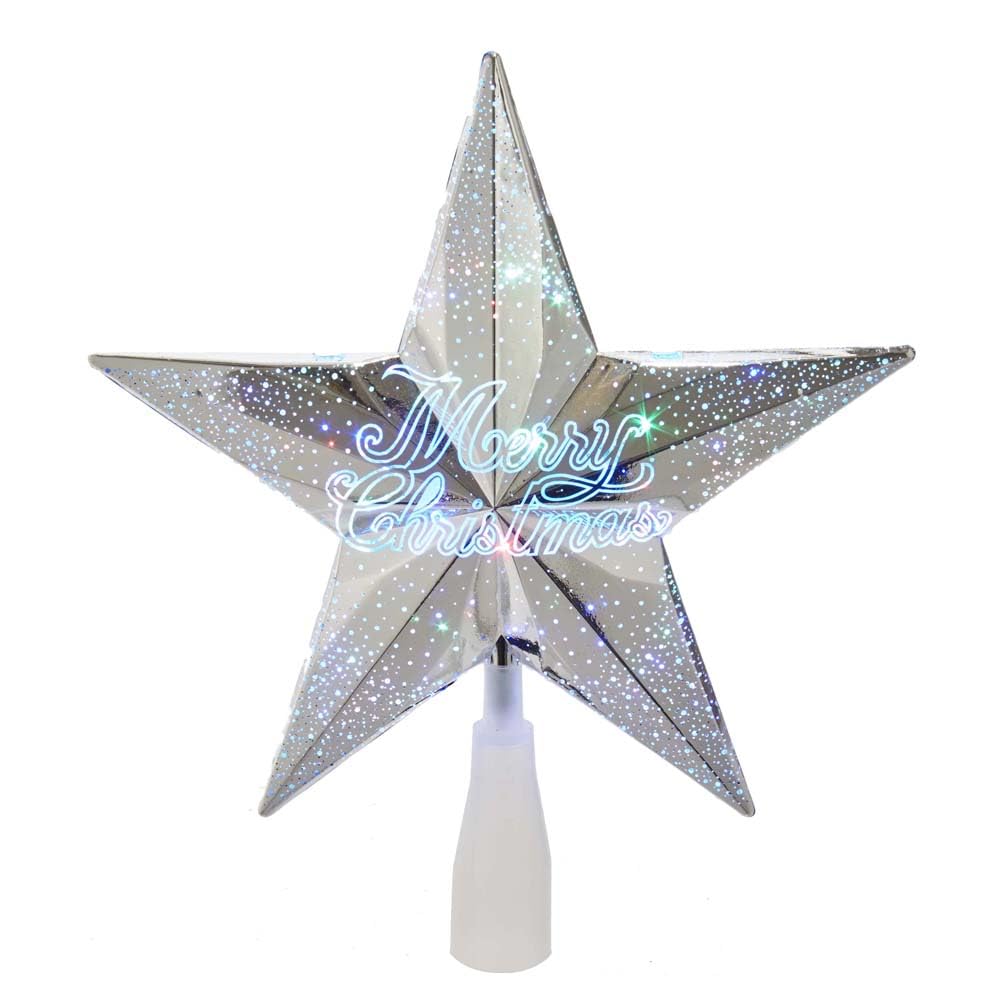 Kurt S. Adler Kurt Adler Cimier de Sapin de Noël Scintillant RVB 18 lumières 20,3 cm Multicolore