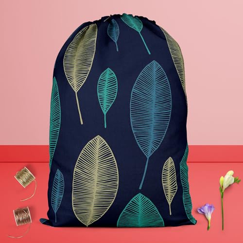 Image of ArtzFolio Linear Leaves | Reusable Sack Bag | Bag for Gym, Storage, Vegetable & Travel