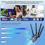 USB WiFi Adapter for PC WiFi Adapter 1800Mbps Max Speed 4 High-Gain PC WiFi Antennas Ultra-Long Range Signal Reception Wireless Wifi6 Adapter for Desktops & Laptops PC Dual-Network Card connectivity - Image 2