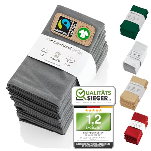BewusstGrün® 6 tovaglioli in tessuto equo e