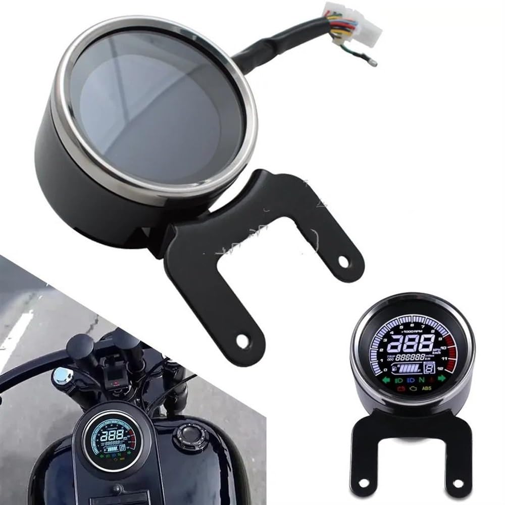 Odómetro Digital Odómetro Digital para Motocicleta, Velocímetro, Tacómetro Medidor Temperatura Y Combustible, Medidor De Nivel Motocicleta para 12V
