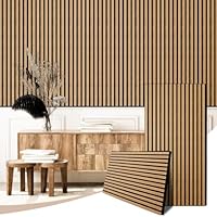 Akustikpaneele Holz 120x60 cm (2er-Set 1,44 m²) - Akustik Paneele & Holzpaneele Wand für Schallschutz | 3D Paneele Wand als Wandverkleidung Innen | Schallabsorber für Wohnzimmer & Büro (Olied Eiche)